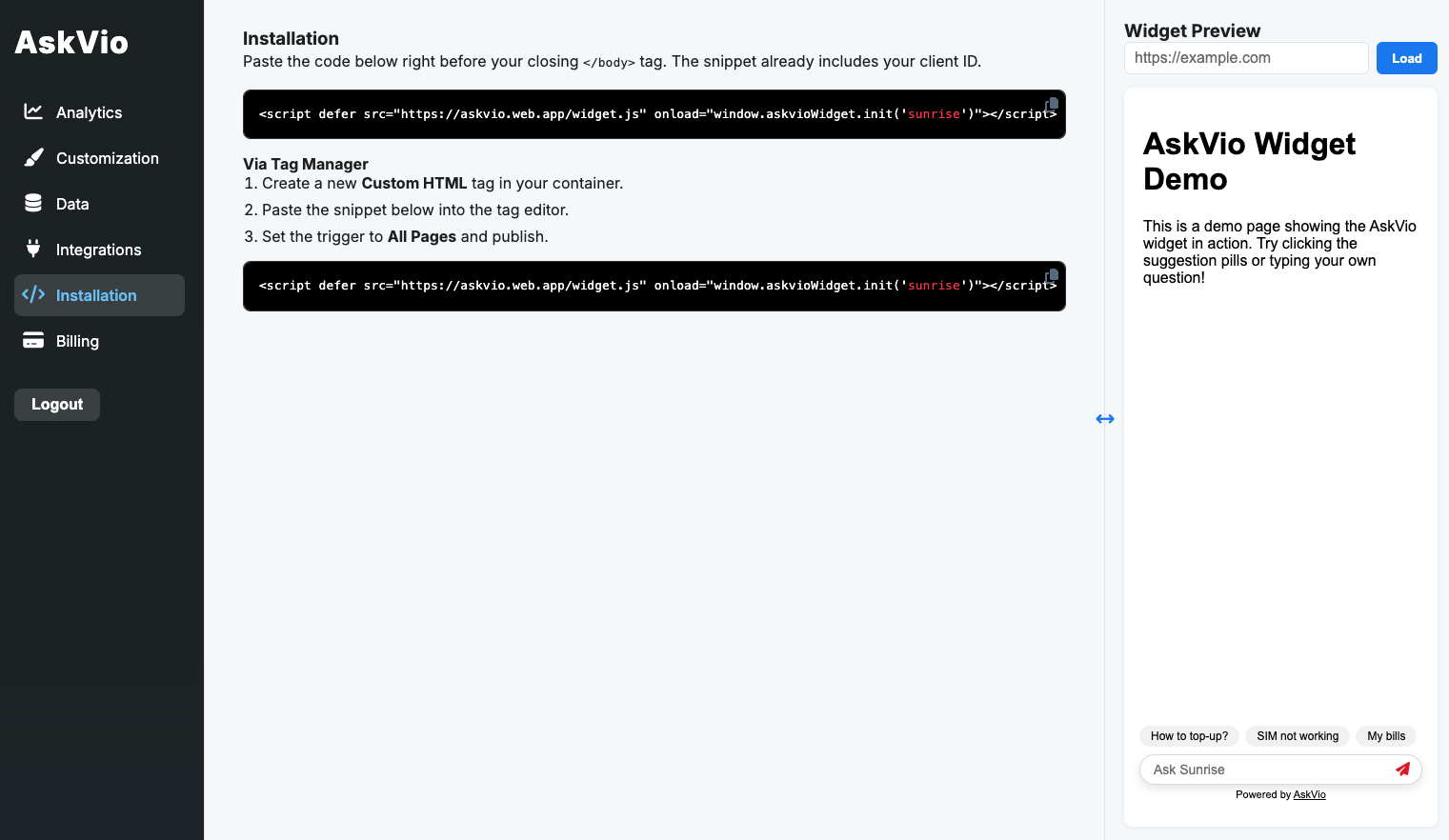 Installation Screenshot